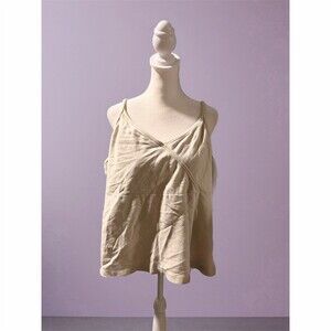 Faded Glory Cami Tank Top Womens 26W Plus Beige Surplice Wrap Front